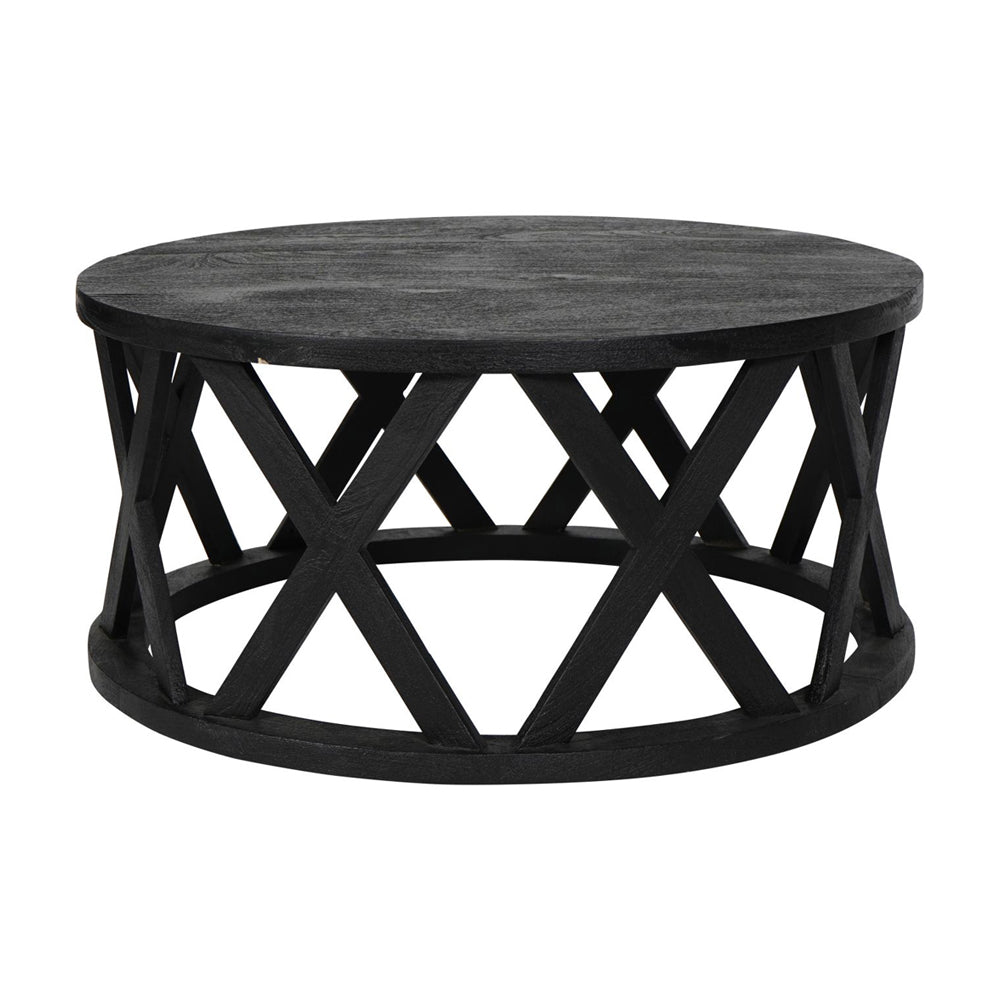 Product photograph of Libra Interiors Cali Solid Wooden Coffee Table In Black from Olivia's.