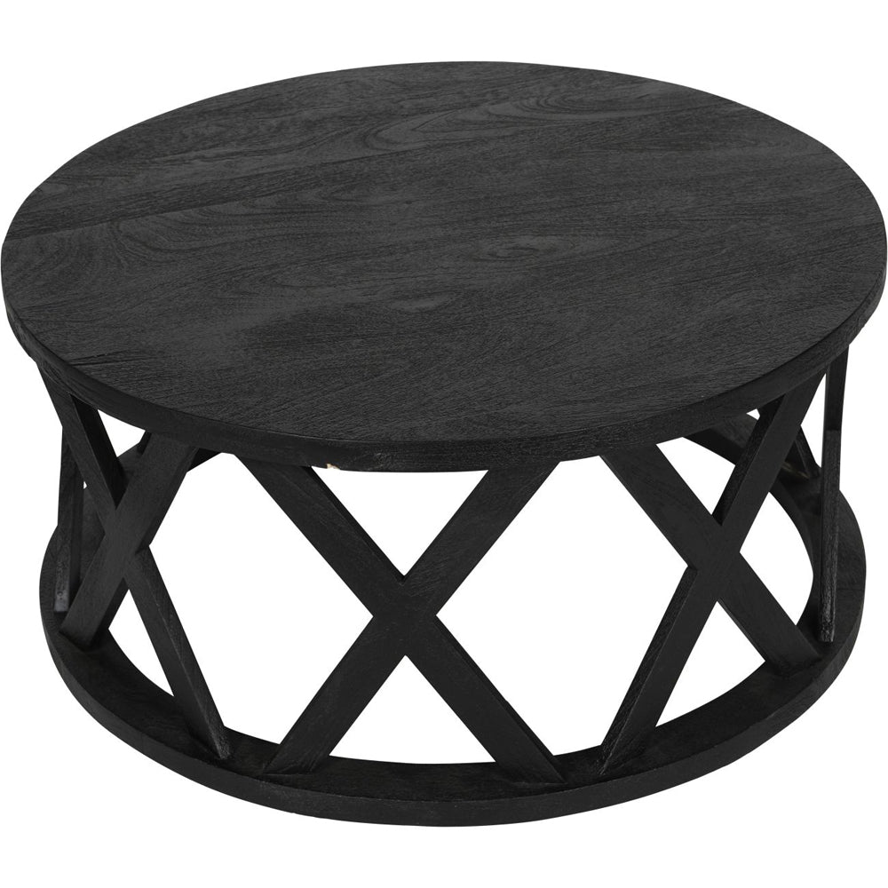 Product photograph of Libra Interiors Cali Solid Wooden Coffee Table In Black from Olivia's.