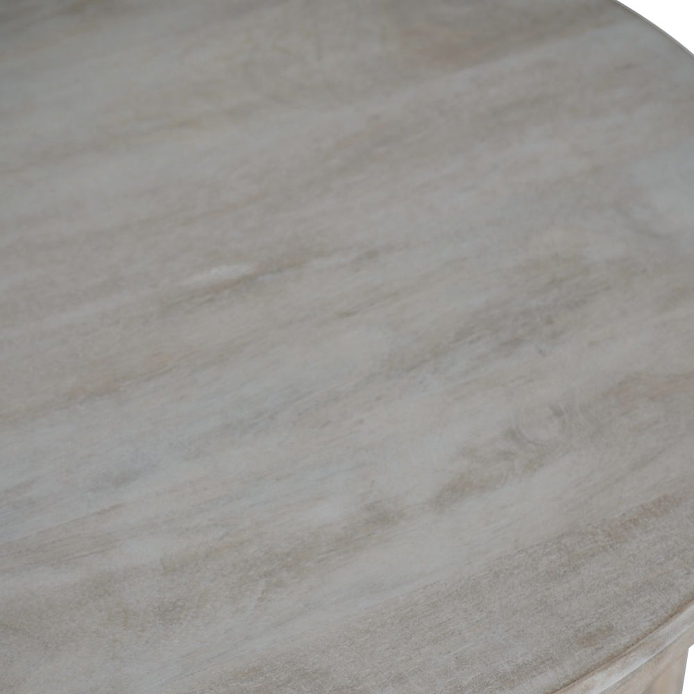 Product photograph of Libra Interiors Beadnell Solid Carved Wooden Side Table In Whitewash Finish from Olivia's.