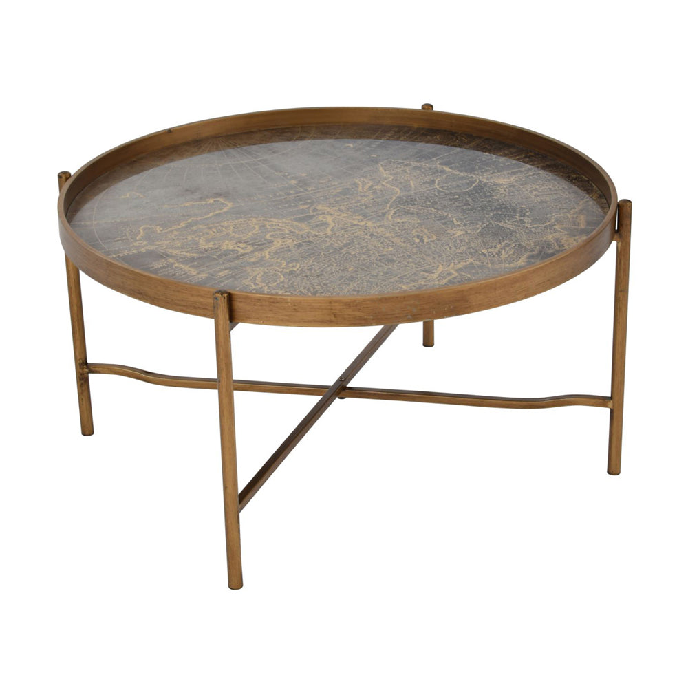 Product photograph of Libra Interiors Vienna Atlas Coffee Table In Antiqued Gold from Olivia's