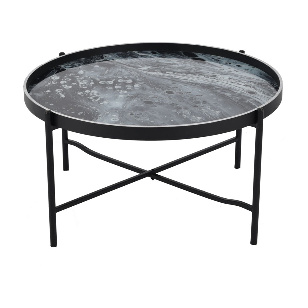 Product photograph of Libra Interiors Monochrome Swirl Coffee Table from Olivia's.