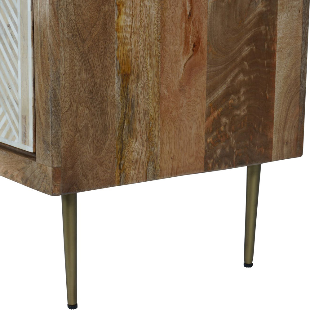 Product photograph of Libra Interiors Linden Bone And Mango Wood 2 Door Cabinet from Olivia's.