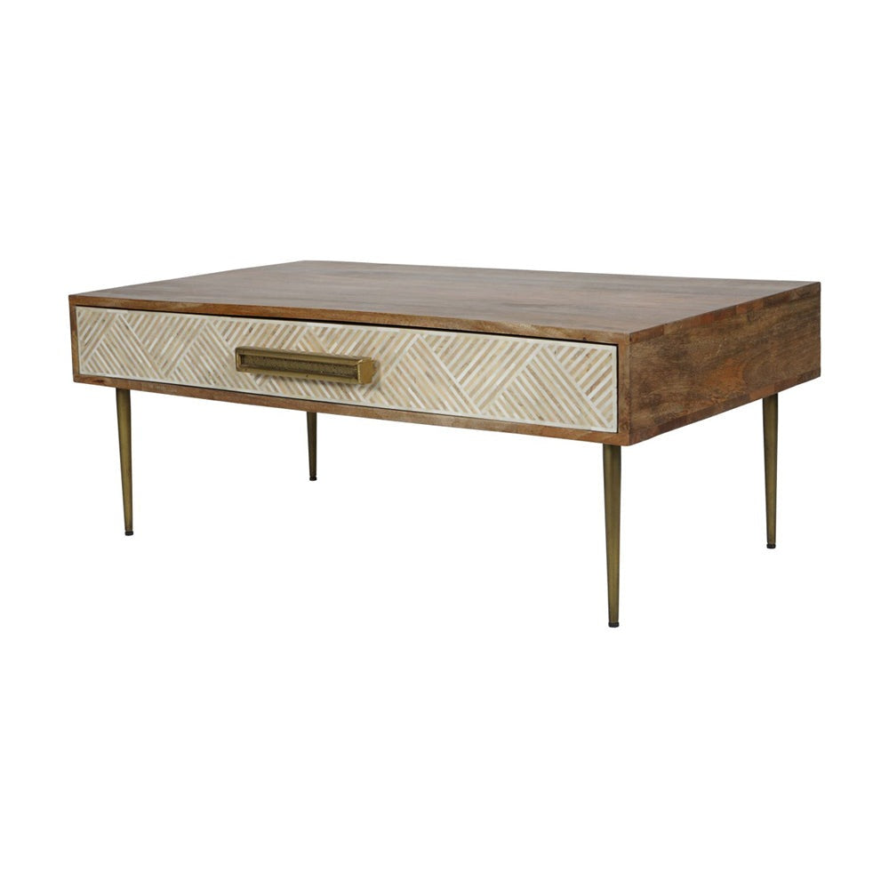 Product photograph of Libra Interiors Linden Bone And Mango Wood Coffee Table from Olivia's