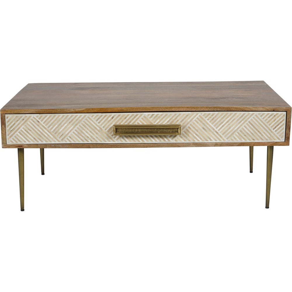 Product photograph of Libra Interiors Linden Bone And Mango Wood Coffee Table from Olivia's.