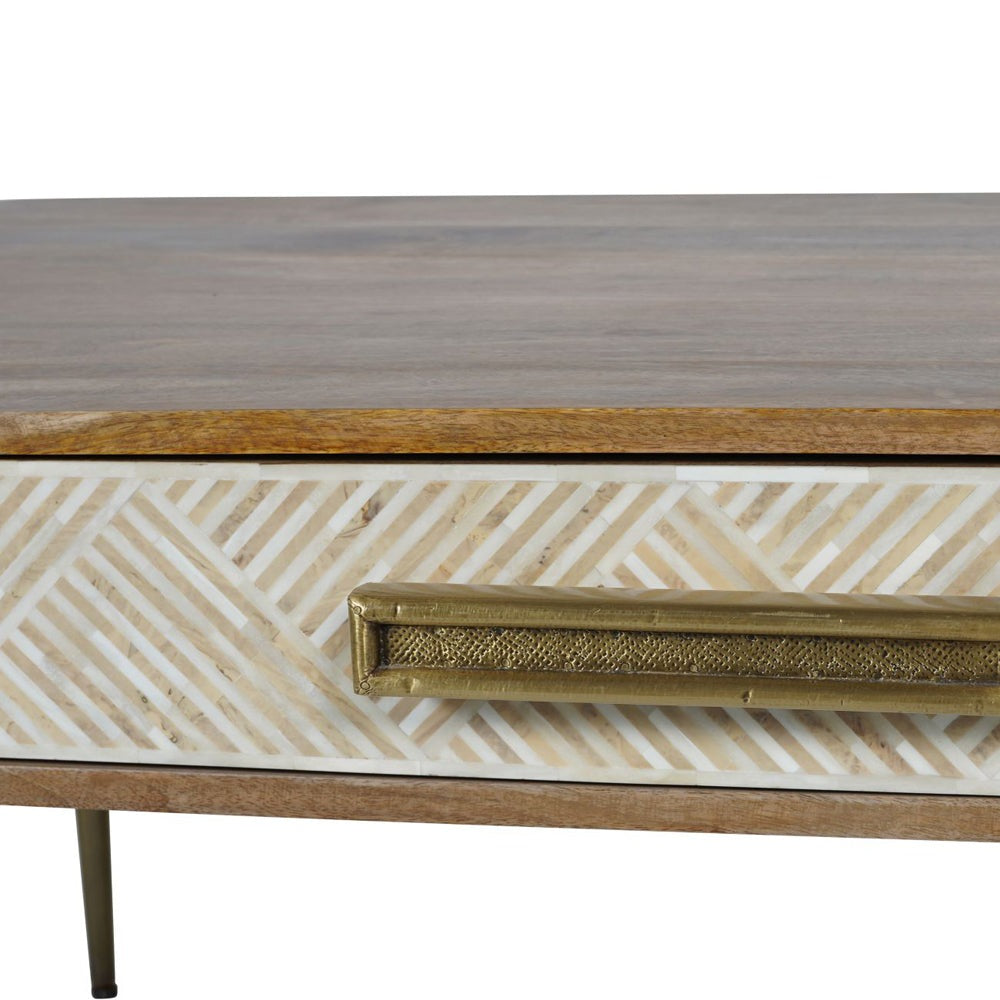 Product photograph of Libra Interiors Linden Bone And Mango Wood Coffee Table from Olivia's.
