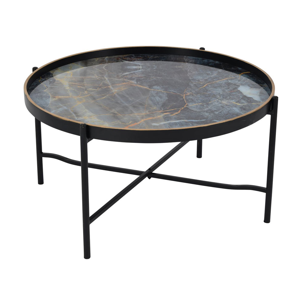 Product photograph of Libra Interiors Vesuvius Coffee Table In Blue Black from Olivia's