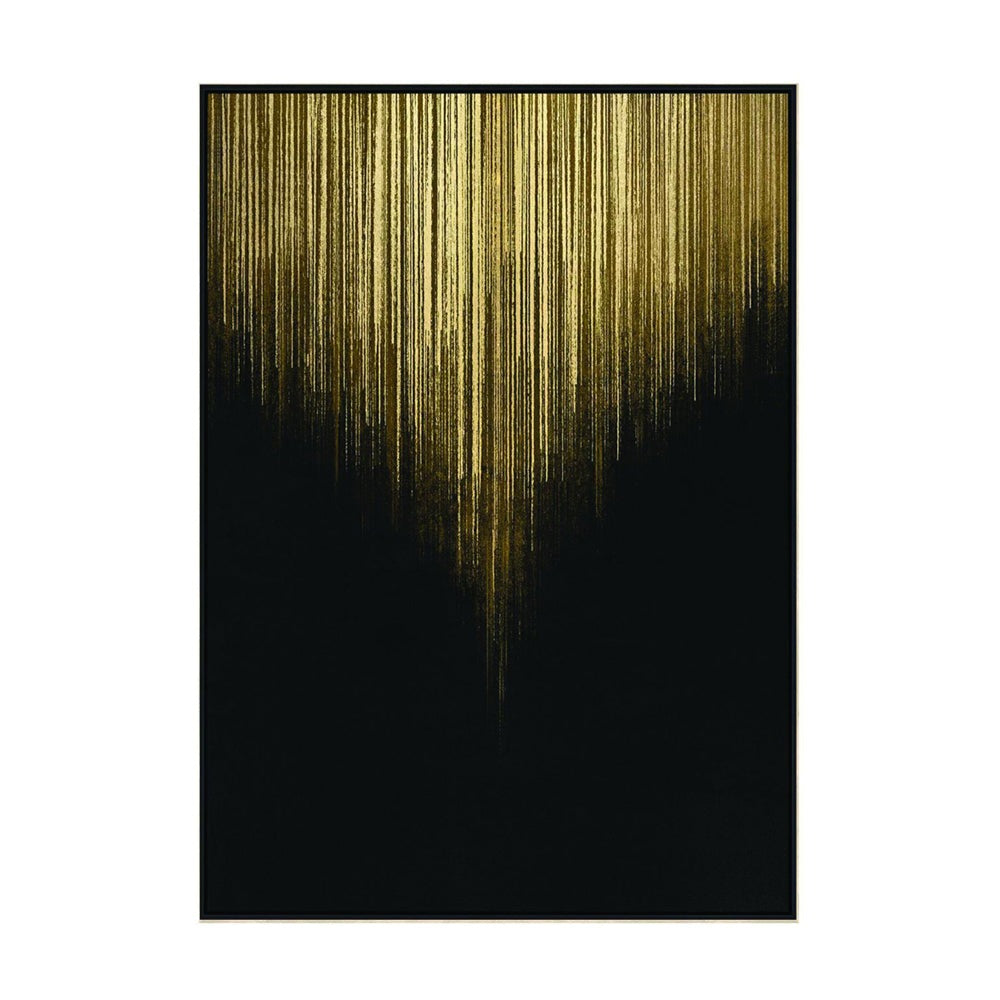Product photograph of Libra Interiors Golden Rain Foiled Framed Canvas 140x100cm from Olivia's