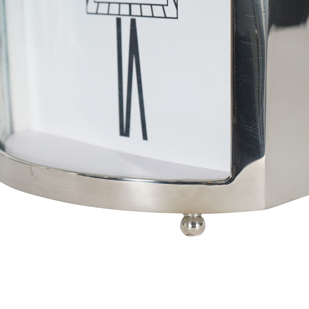 Product photograph of Libra Midnight Mayfair Collection - Johnson Mantel Clock In Nickel Finish Large from Olivia's.