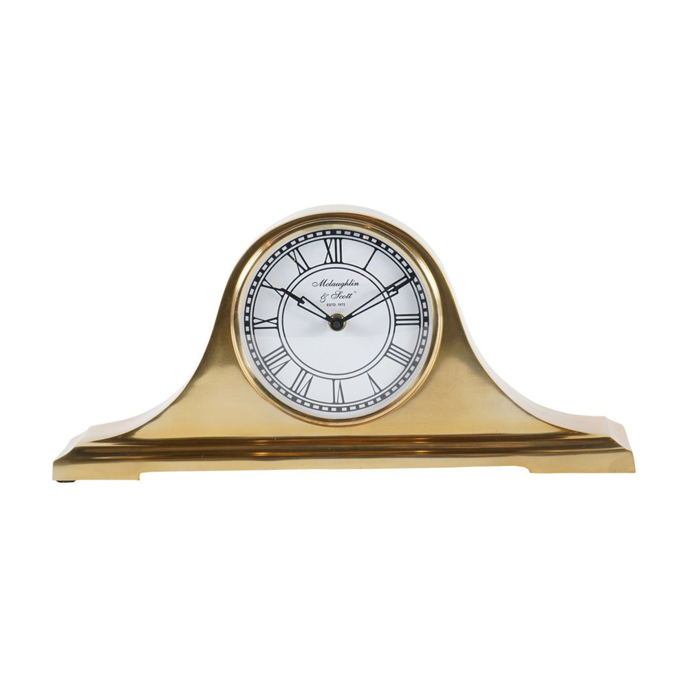 Product photograph of Libra Urban Botanic Collection - Retro Carriage Mantel Clock In Brass Finish from Olivia's