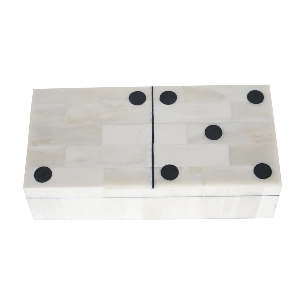 Product photograph of Libra Interiors Chollerford Bone Inlay Dominoes Box from Olivia's