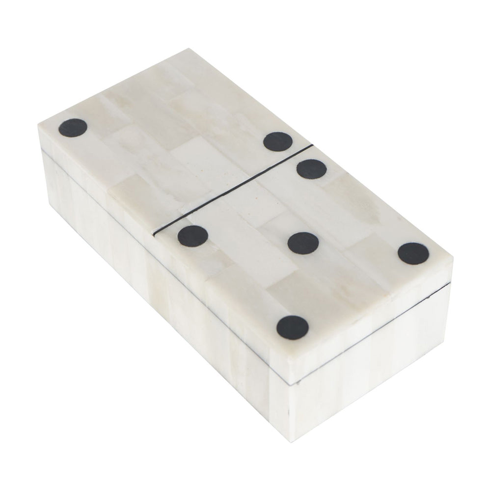 Product photograph of Libra Interiors Chollerford Bone Inlay Dominoes Box from Olivia's.