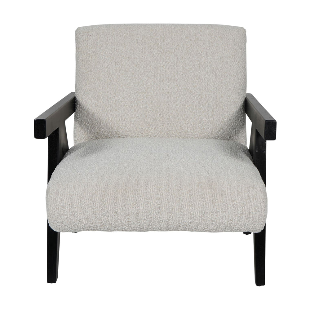 Product photograph of Libra Interiors San Diego Wooden Frame Cream Boucle Armchair from Olivia's