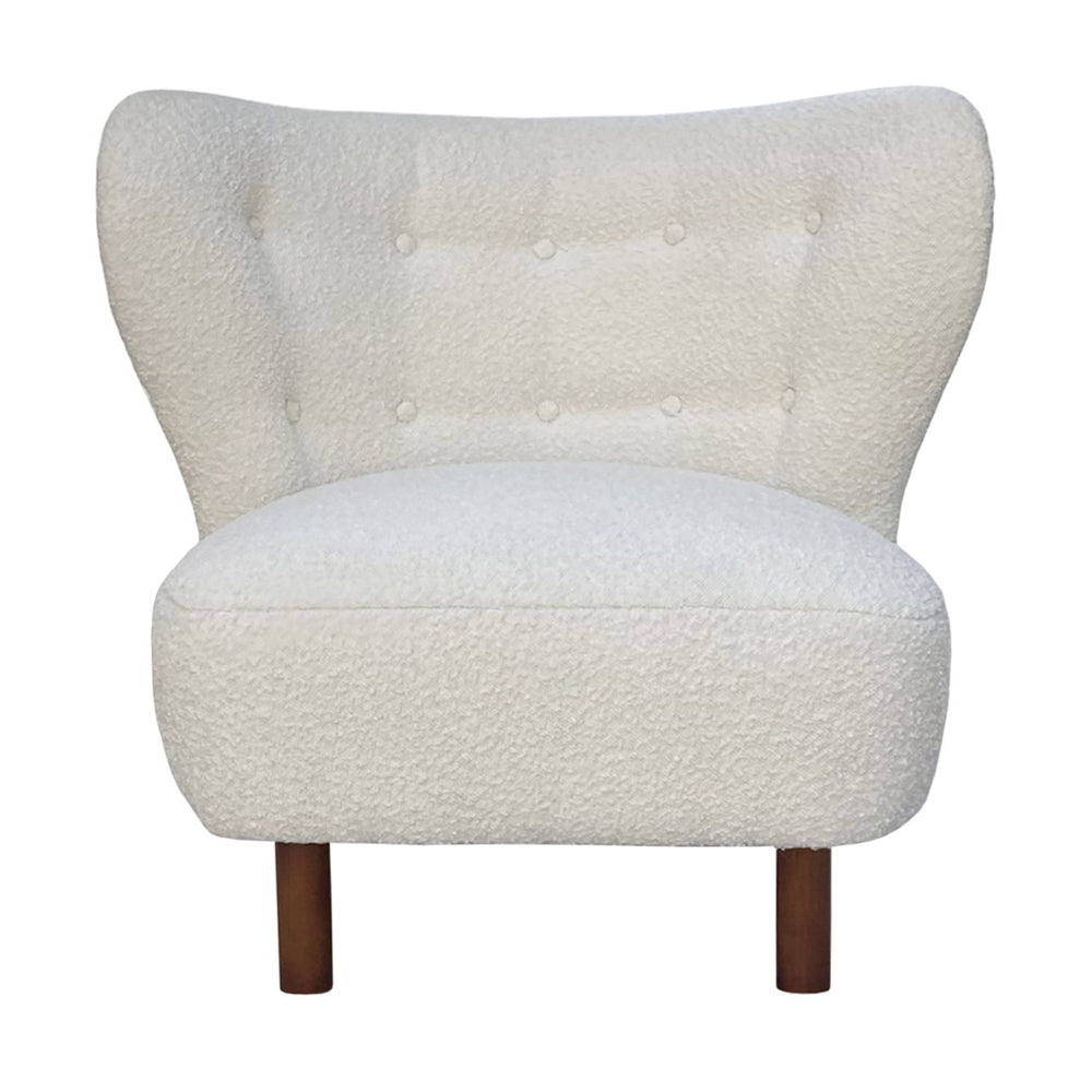 Libra Luxurious Glamour Collection Lewis Wingback Occasional Chair In Cream Boucle