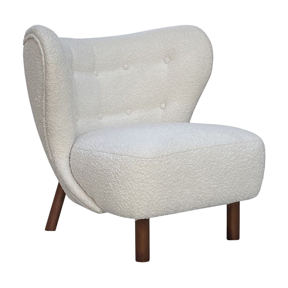 Product photograph of Libra Interiors Lewis Wingback Occasional Chair In Cream Boucle from Olivia's.