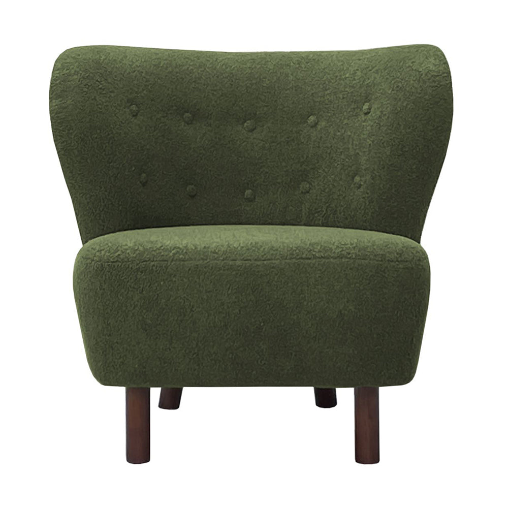Product photograph of Libra Interiors Lewis Wingback Occasional Chair In Hunter Green Boucle from Olivia's