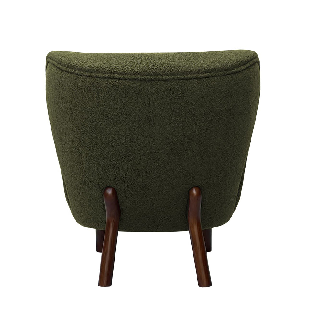 Product photograph of Libra Interiors Lewis Wingback Occasional Chair In Hunter Green Boucle from Olivia's.