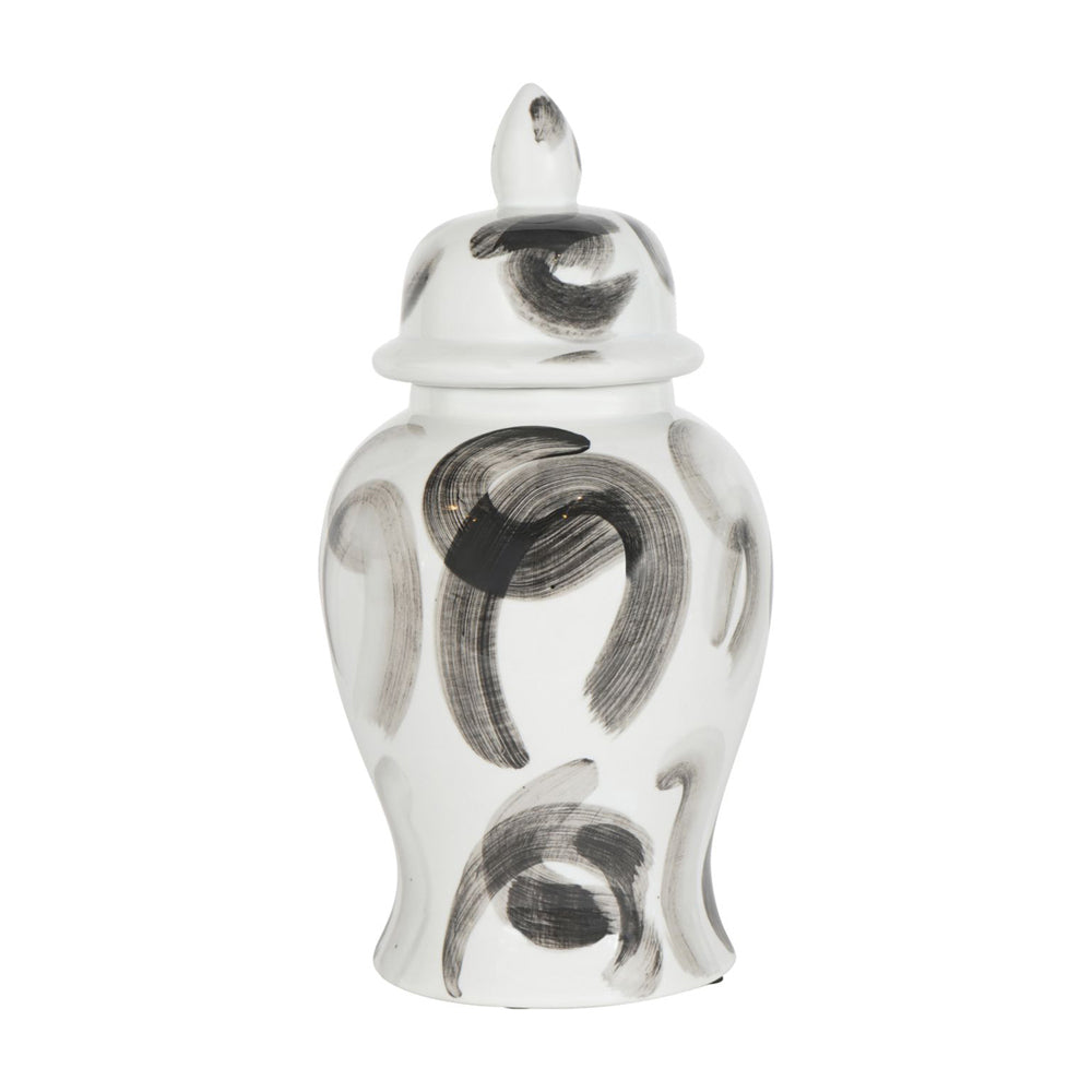 Product photograph of Libra Calm Neutral Collection - Monochome Brush Swirl Ginger Jar Small from Olivia's