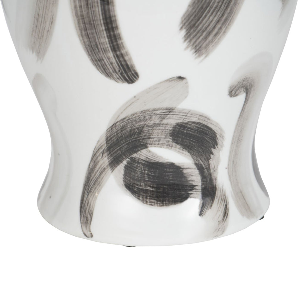 Product photograph of Libra Interiors Monochome Brush Swirl Ginger Jar Small from Olivia's.