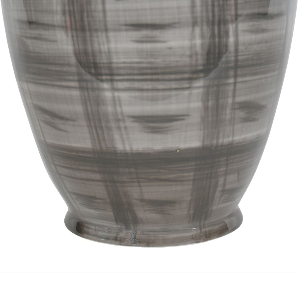 Product photograph of Libra Calm Neutral Collection - Crosshatch Ceramic Vase In Grey from Olivia's.