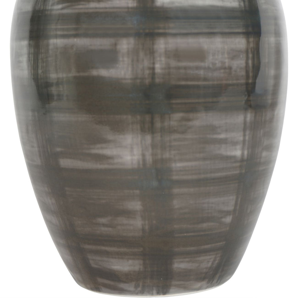 Product photograph of Libra Calm Neutral Collection - Crosshatch Ceramic Ginger Jar In Grey from Olivia's.