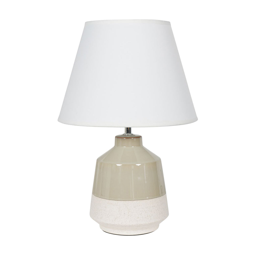 Libra Urban Botanic Collection Canterbury Soft Green Dipped Glaze Table Lamp With Ivory Coolie Shade Large