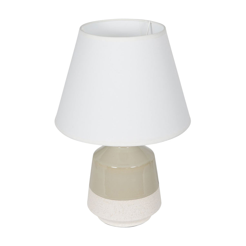 Product photograph of Libra Interiors Canterbury Soft Green Dipped Glaze Table Lamp With Ivory Coolie Shade Small from Olivia's.