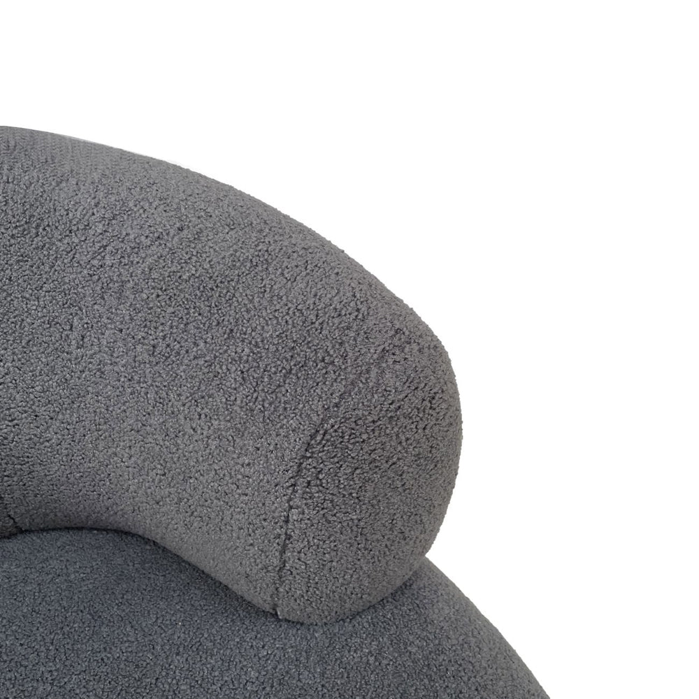 Product photograph of Libra Interiors Luna Occasional Chair In Boucle Grey from Olivia's.