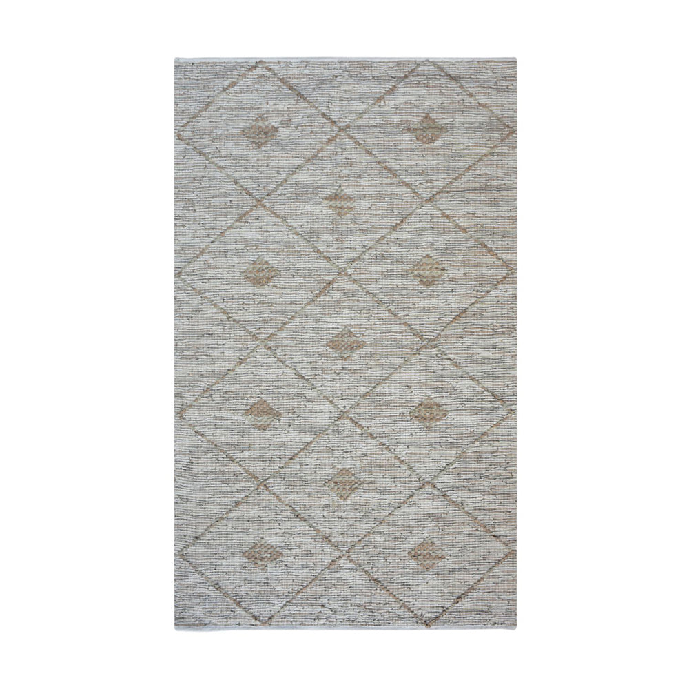 Libra Calm Neutral Collection Lazio Hand Woven Rug In Beige Leather 160x230cm