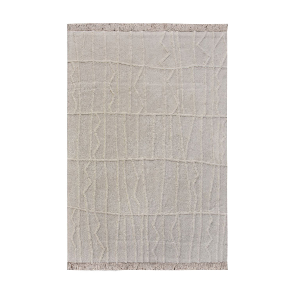 Libra Luxurious Glamour Collection Marve Table Tufted Wool Rug In Ivory