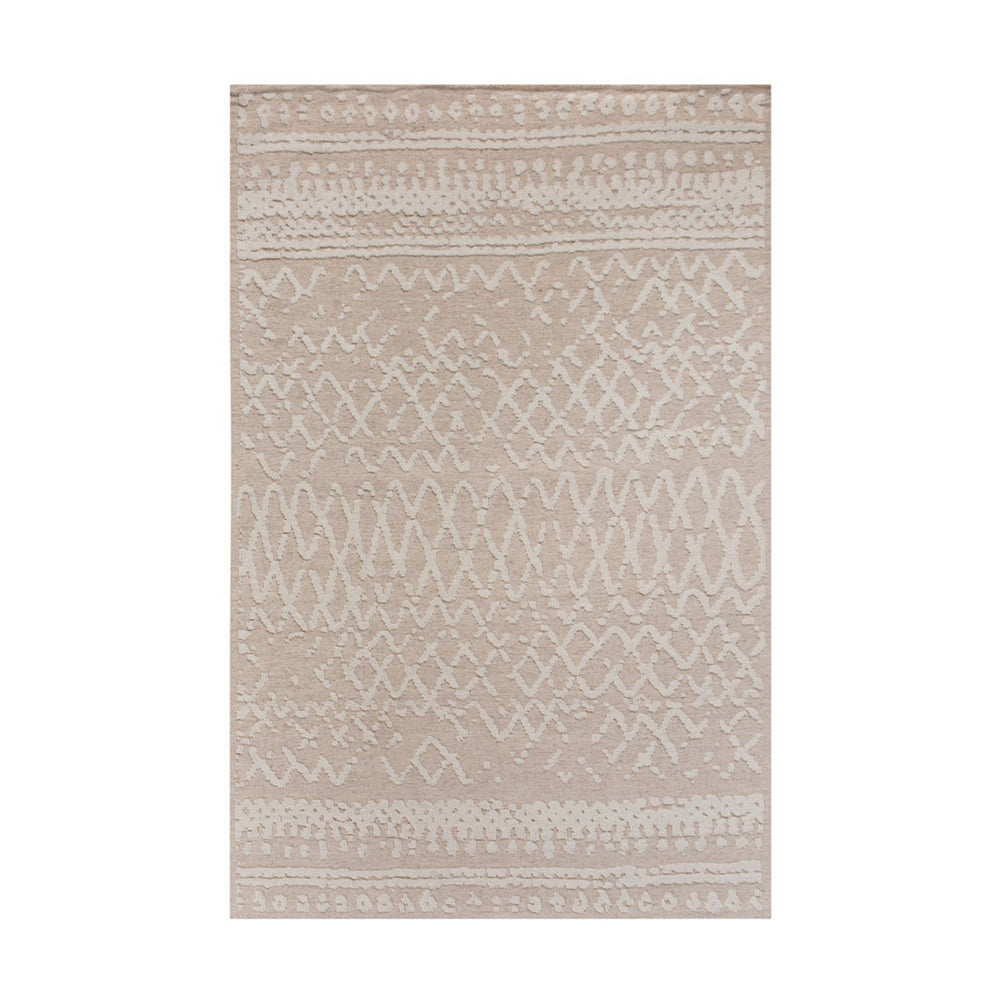 Libra Luxurious Glamour Collection Canna Knitted Rug In Beige Ivory 160x230cm