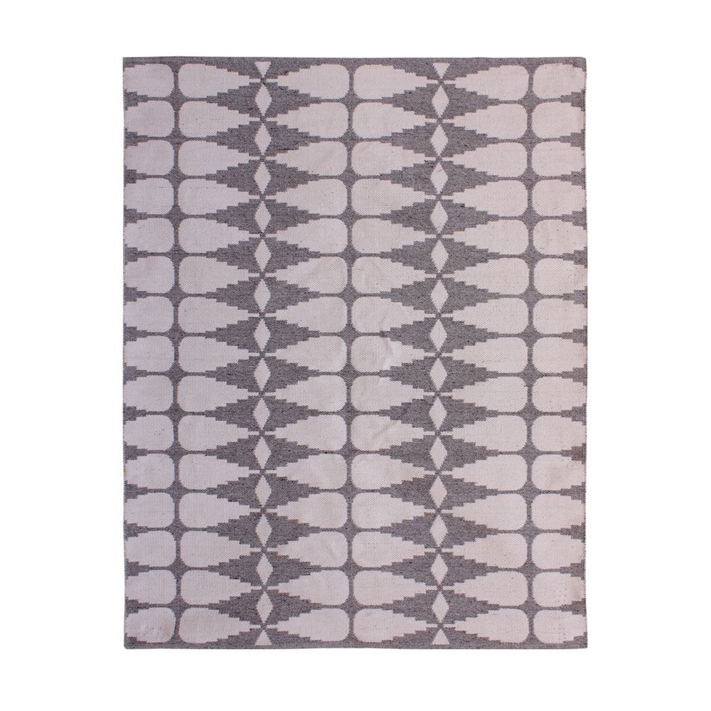 Product photograph of Libra Interiors Ayudar Jacquard Woven Rug In Ivory Grey Charcoal 160x230 from Olivia's.