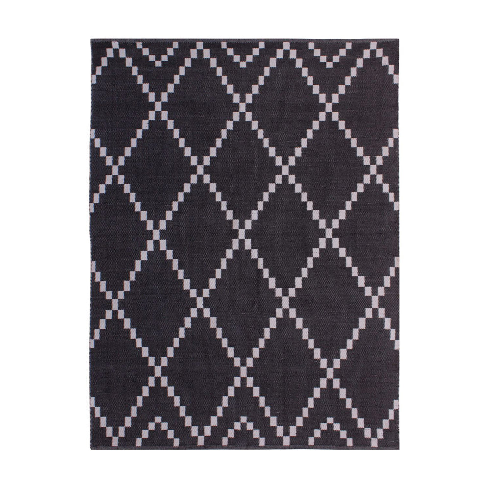 Product photograph of Libra Interiors Laridel Jacquard Woven Rug In Charcoal Ivory from Olivia's.