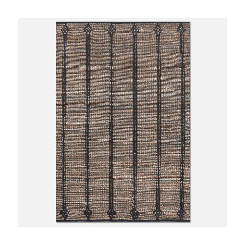Product photograph of Libra Interiors Bosho Hand Woven Rug In Natural Charcoal 160x230cm from Olivia's