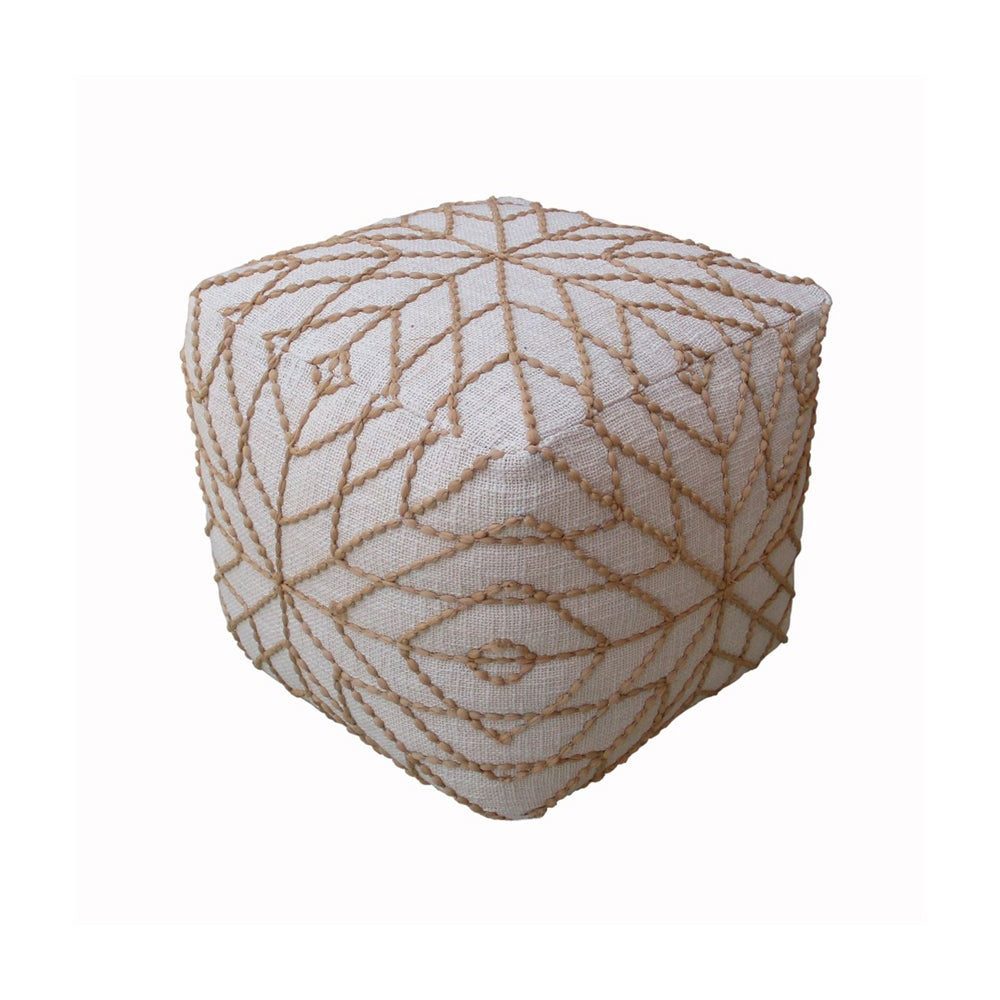 Product photograph of Libra Interiors Corowa Hand Made Pouffe In Beige from Olivia's