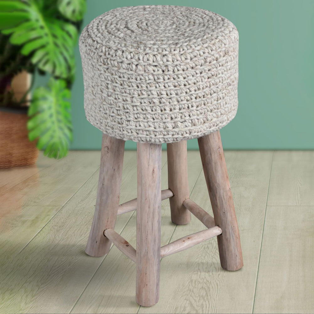 Product photograph of Libra Calm Neutral Collection - Nomad Natural Knitted Bar Stool from Olivia's.