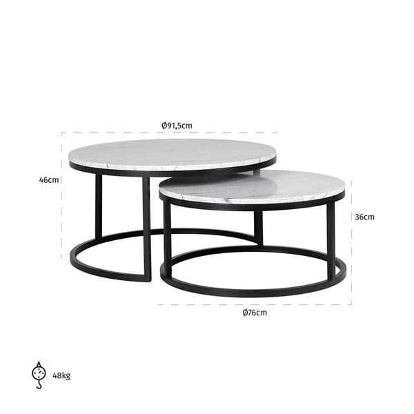 Product photograph of Richmond Set Of 2 Lexington White Coffee Table from Olivia's.