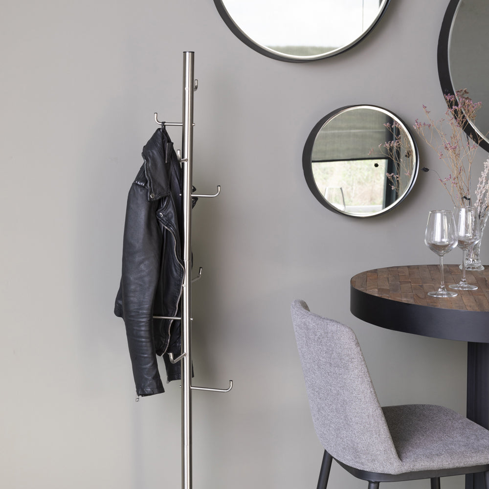 Product photograph of Olivia S Nordic Living Collection - Helga Coat Rack In Satin Nickle from Olivia's.