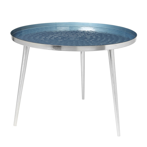 Product photograph of Broste Copenhagen Jelva Side Table Steel Ashley Blue Small from Olivia's.