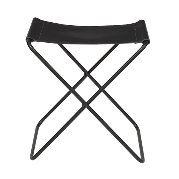 Product photograph of Broste Copenhagen Set Of 2 Nola Stools In Leather Black from Olivia's