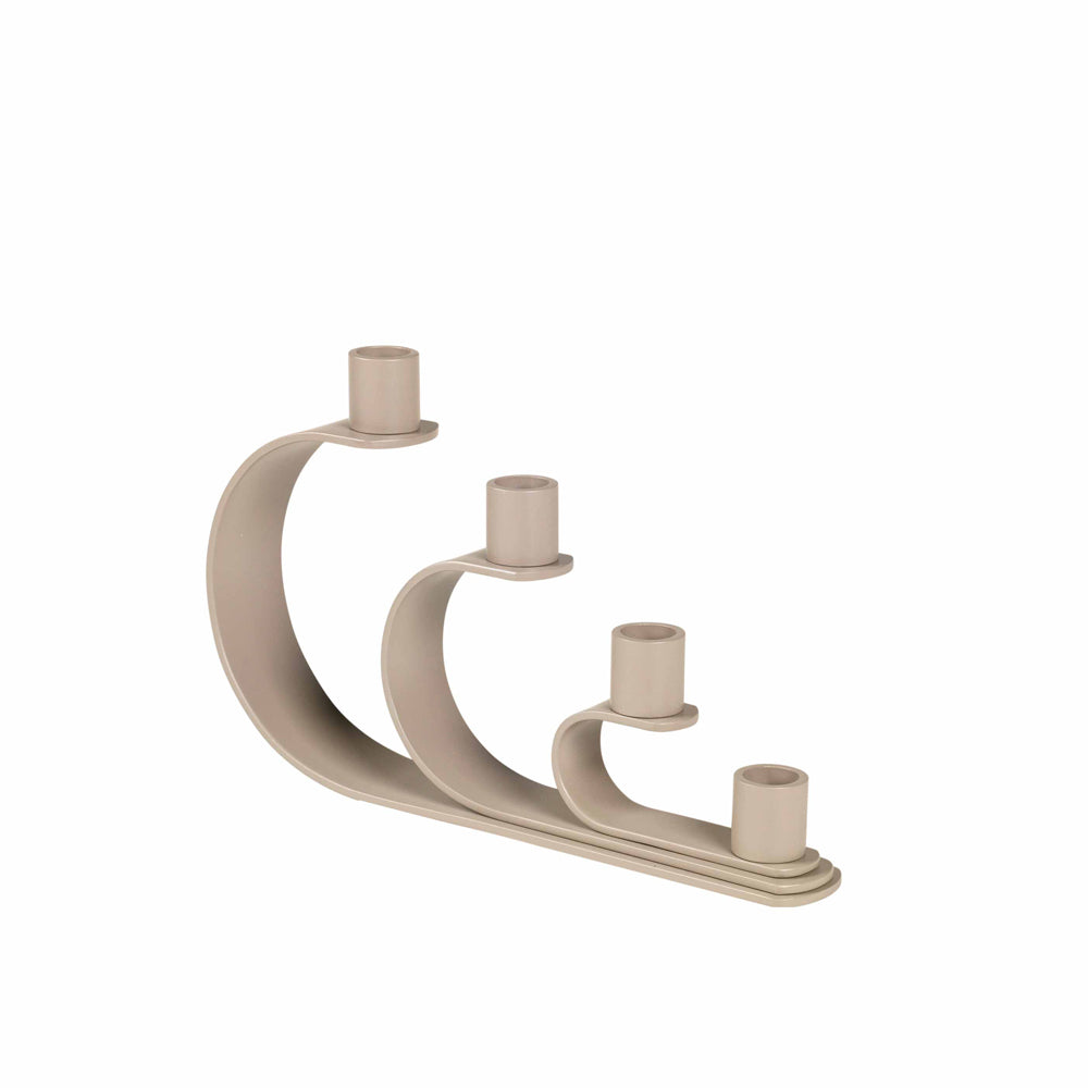 Product photograph of Broste Copenhagen Nami Candlestick Simply Taupe Warm Grey from Olivia's