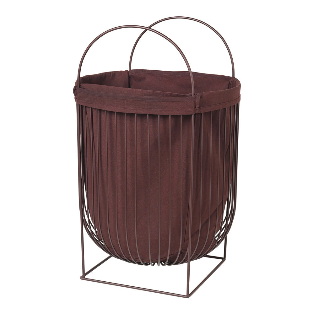 Product photograph of Broste Copenhagen Arlid Laundry Basket In Aubergine from Olivia's