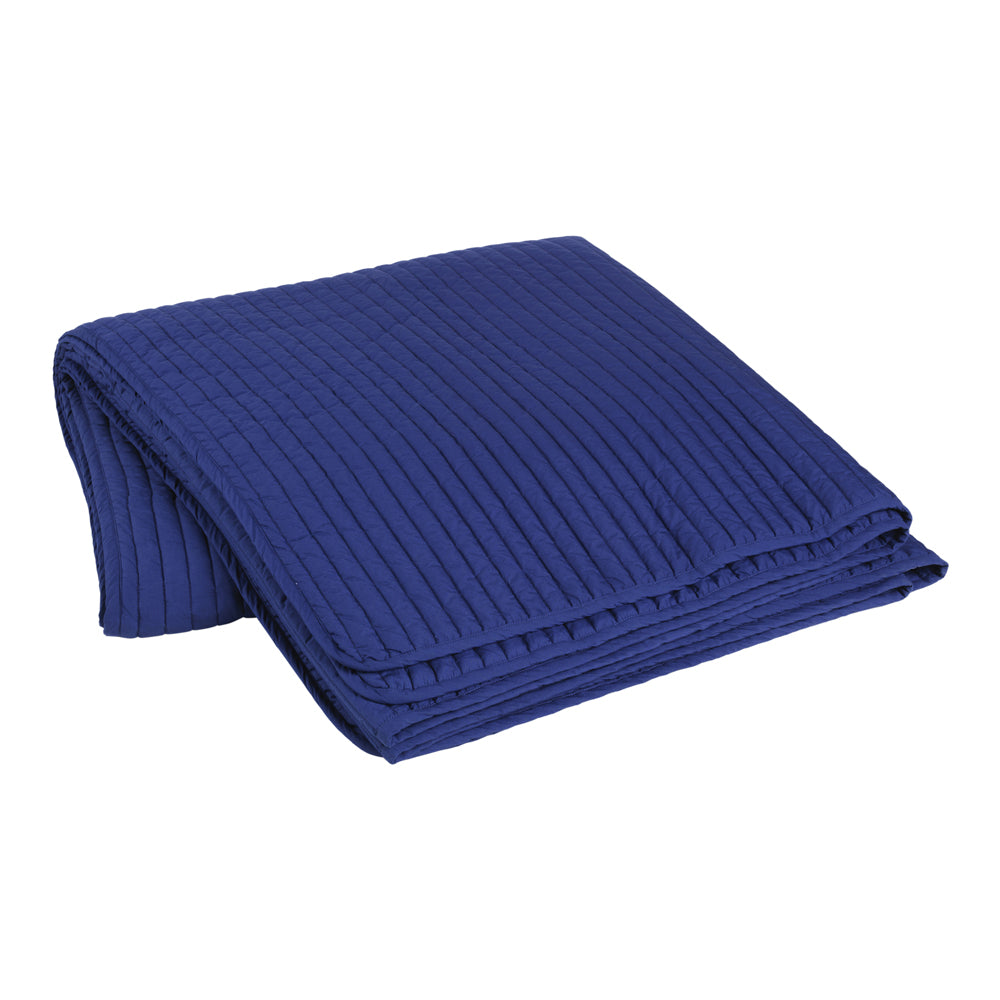 Product photograph of Broste Copenhagen Sena Cotton Bedspread In Maritime Blue from Olivia's
