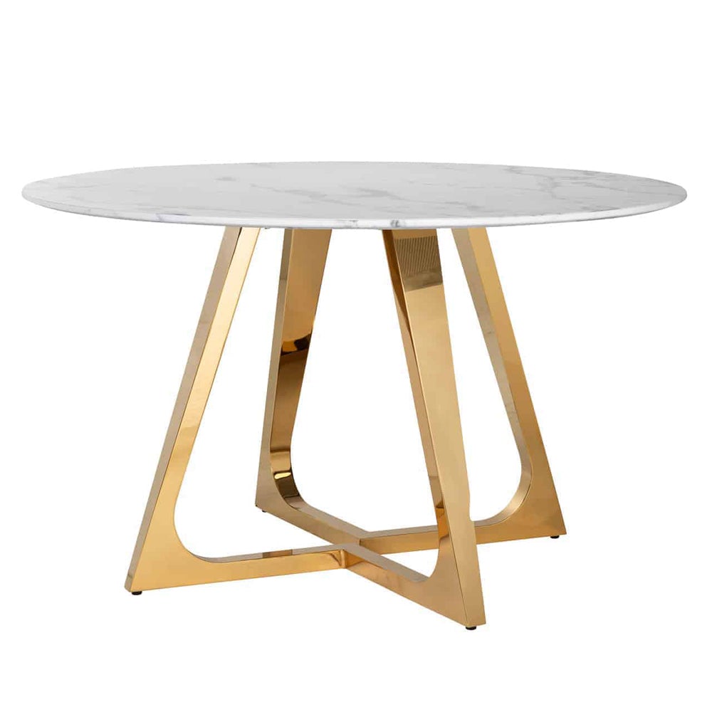 Richmond Dynasty Gold And White Round 4 Seater Dining Table Outlet