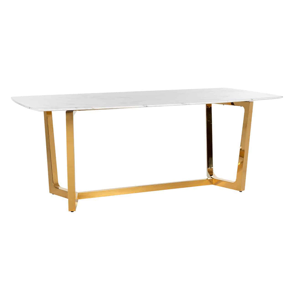 Richmond Dynasty Gold And White Rectangular 6 8 Seater Dining Table