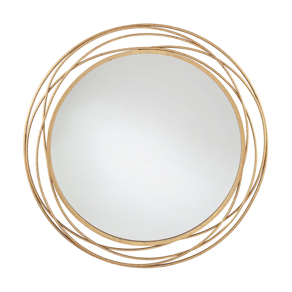 Product photograph of Olivia S Metal Round Wall Mirror In Antiuqe Gold from Olivia's