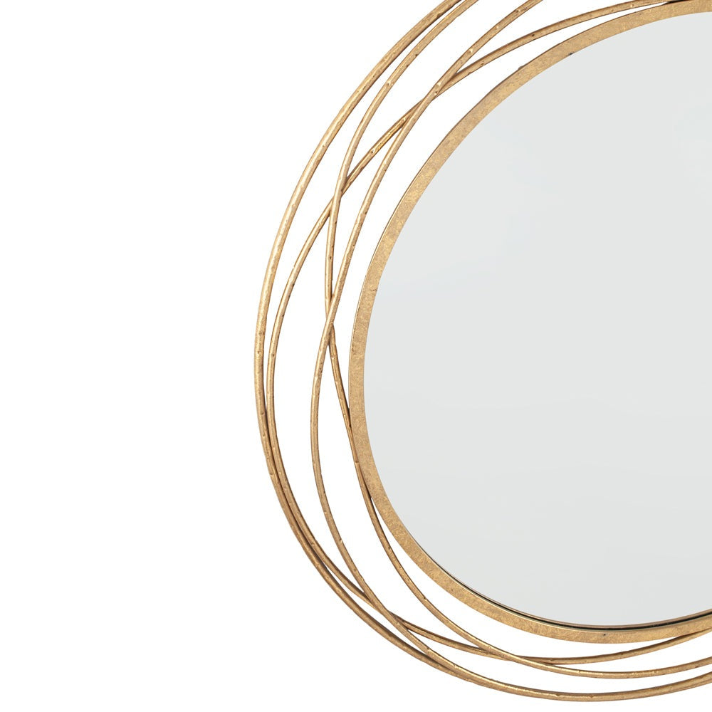 Product photograph of Olivia S Metal Round Wall Mirror In Antiuqe Gold from Olivia's.