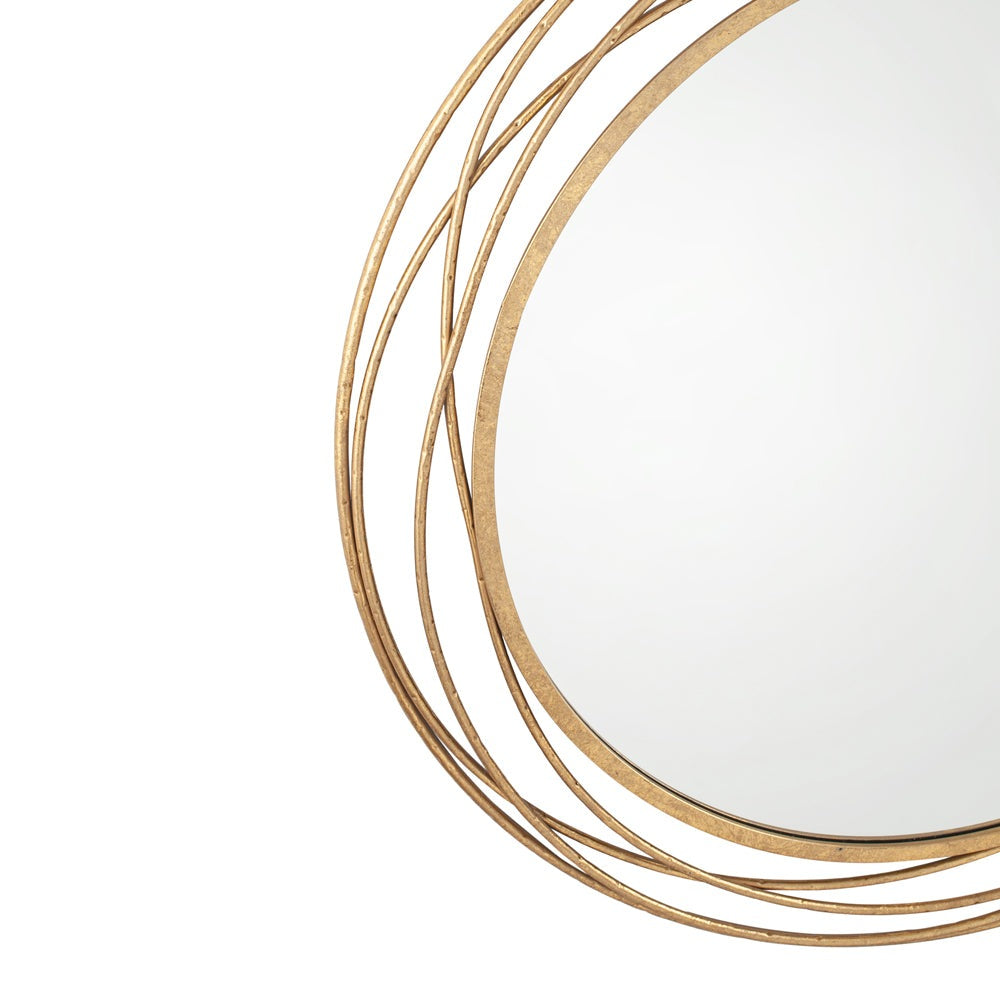 Product photograph of Olivia S Metal Round Wall Mirror In Antiuqe Gold from Olivia's.