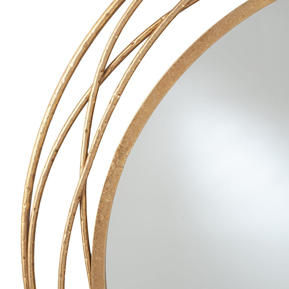 Product photograph of Olivia S Metal Round Wall Mirror In Antiuqe Gold from Olivia's.
