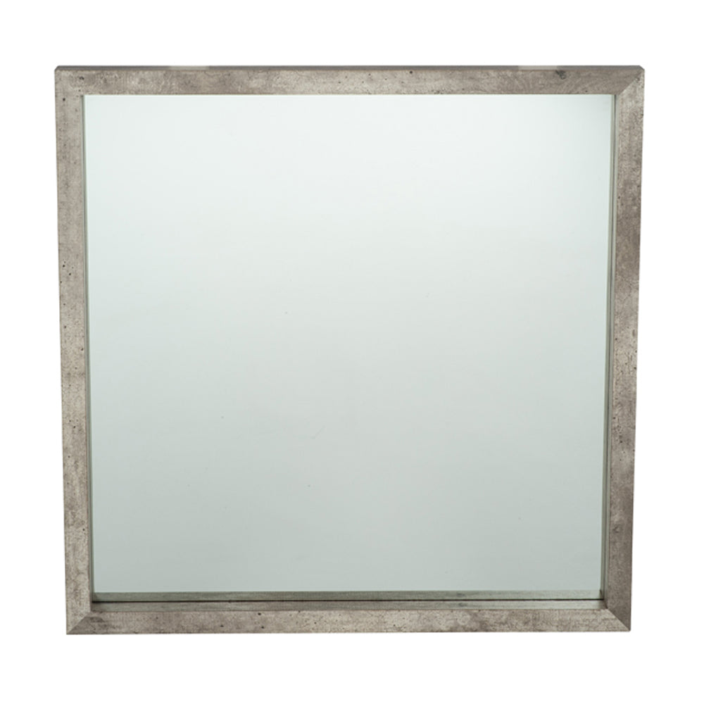 Olivias Arina Small Concrete Effect Wood Veneer Square Mirror