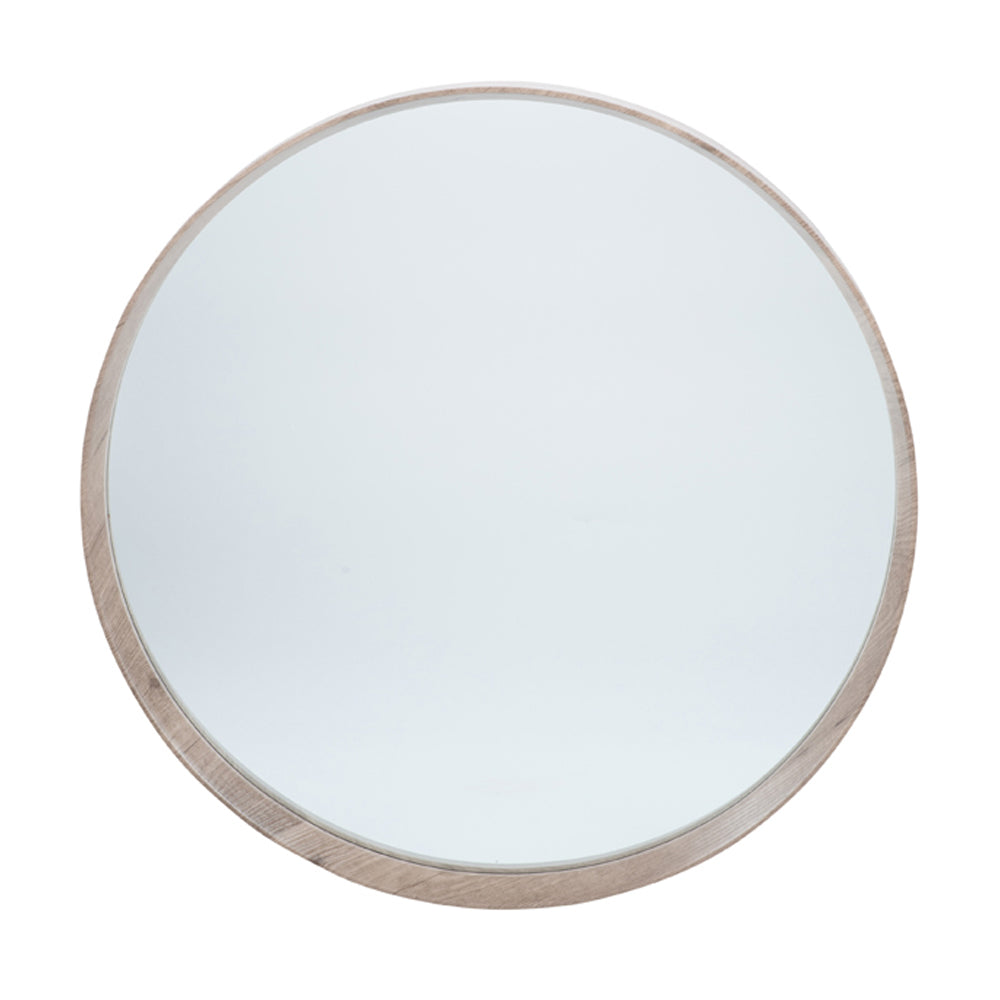 Product photograph of Olivia S Antonio Natural Wood Veneer Round Wall Mirror from Olivia's